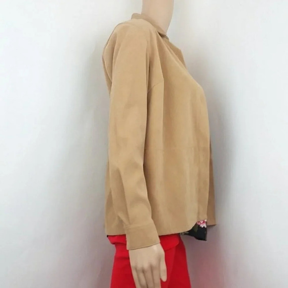 Talbots Tan Button Down Shacket - Picture 3 of 6